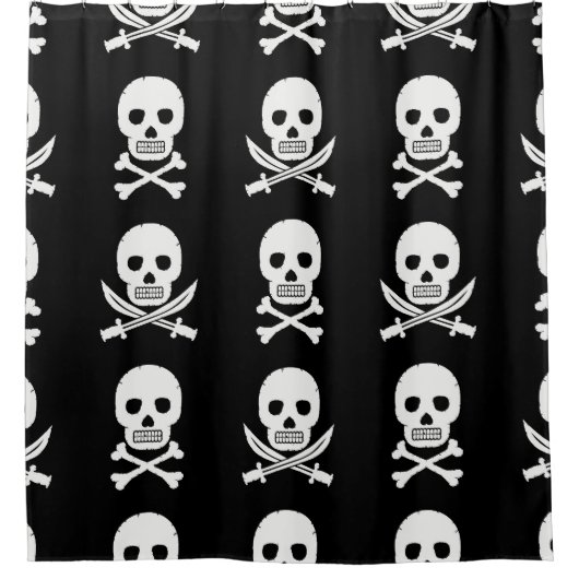 Rideaux De Douche Pirate Skuls Crossbones Motif sans couture (Devant)