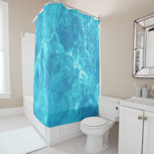 Rideaux De Douche Piscine aquatique Amusement   Bleu  