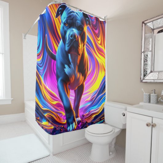 Rideaux De Douche Pitbull (En situation)