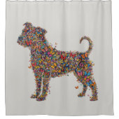 Rideaux De Douche Pitbull Butterfly Silhouette Art | Bully Dog Lover (Devant)