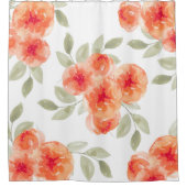 Rideaux De Douche Pivoines élégantes de pêche d'aquarelle florales (Devant)