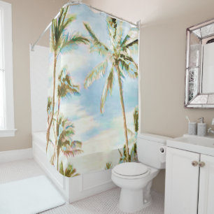 Rideaux De Douche PixDezines Affects aquarelle/Hawaii/Plage