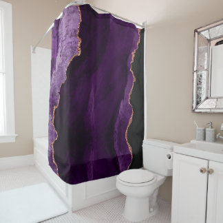 Rideaux De Douche PixDezines AMÉTHYSTE AGATE ajoutez votre monogramm