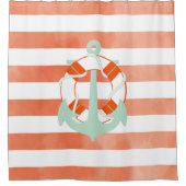 Rideaux De Douche PixDezines Aquarelle affecte/Nautique/Ancre (Devant)