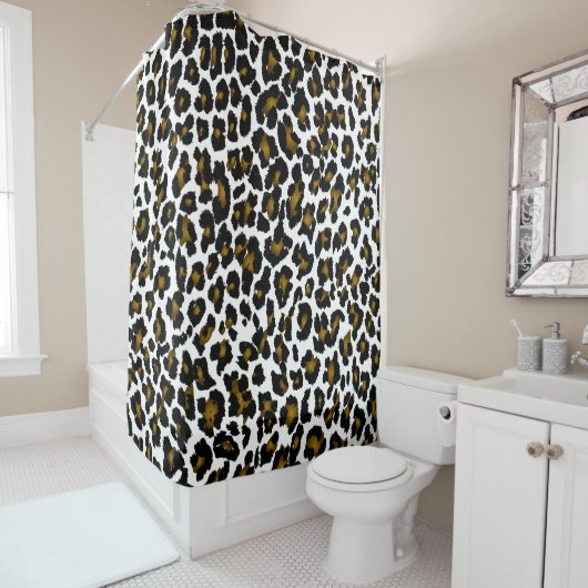 Rideaux De Douche PixDezines Leopard/do-it-yourself arrière - plan (En situation)