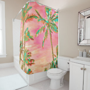 Rideaux De Douche PixDezines Watercolor, effets/Hawaii/plage