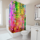 Rideaux De Douche Pixel d'artefact abstrait couleur (En situation)