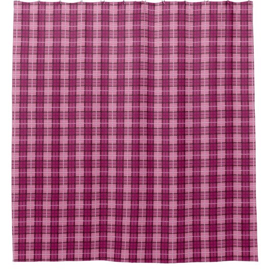 Rideaux De Douche Pixel Plaid_Magenta-Black (Devant)