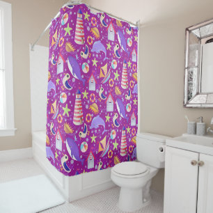 Rideaux De Douche Plage amusante Magenta