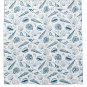 Rideaux De Douche Plage bleu de coquillages (Devant)