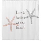 Rideaux De Douche Plage Blue Peach Starfish (Devant)