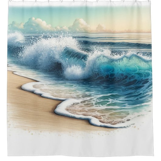 Rideaux De Douche Plage côtière rustique (Devant)