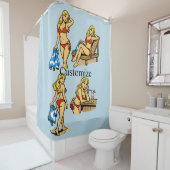 Rideaux De Douche Plage de Bikini Time Thunder_Cove (En situation)
