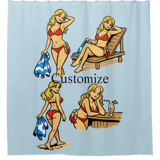 Rideaux De Douche Plage de Bikini Time Thunder_Cove (Devant)