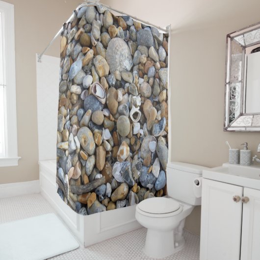 Rideaux De Douche Plage de galets (En situation)