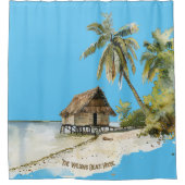 Rideaux De Douche Plage de la Maison de chaume Paradise Tropical (Devant)