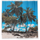 Rideaux De Douche Plage de palmiers tropicaux (Devant)