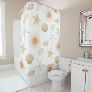 Rideaux De Douche Plage de pêche Coquillages & Fleurs Glamour Modern