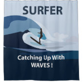 Rideaux De Douche Plage de surfeur Surfing (Devant)