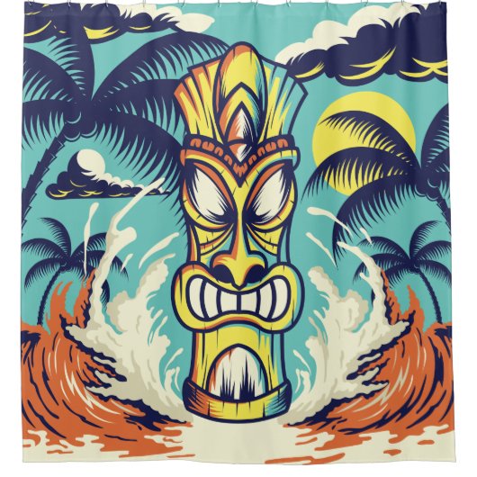 Rideaux De Douche Plage de Tiki (Devant)