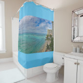 Rideaux De Douche Plage de Waikiki (En situation)