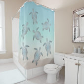 Rideaux De Douche Plage des tortues de mer d'argent (En situation)