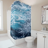 Rideaux De Douche Plage d'été de l'océan bleu (En situation)