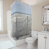 Rideaux De Douche Plage d'océan avec la barrière patinée (En situation)