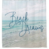Rideaux De Douche Plage Dreams Citation Inspiration Rétro Ocean Wave (Devant)