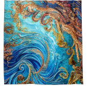 Rideaux De Douche Plage du paysage marin tropical Vagues océaniques (Devant)