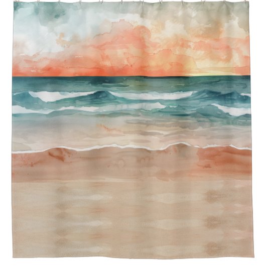 Rideaux De Douche Plage Rustique (Devant)