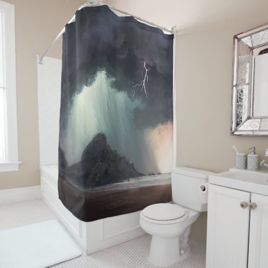 Rideaux De Douche Plage Stormy (En situation)