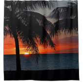 Rideaux De Douche Plage Tropical Sunset Palm Trees (Devant)