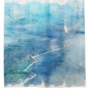 Rideaux De Douche Plage tropicale dans le bleu turquoise d'Aqua Turq