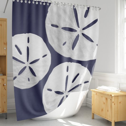 Rideaux De Douche Plage tropicale Marine Bleu Sable blanc Dollar Côt