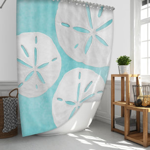 Rideaux De Douche Plage tropicale Turquoise Sable blanc Dollar Côtie