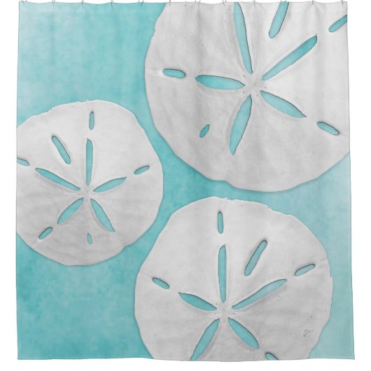 Rideaux De Douche Plage tropicale Turquoise Sable blanc Dollar Côtie (Devant)