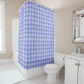 Rideaux De Douche Plaid blanc bleu 2 (En situation)
