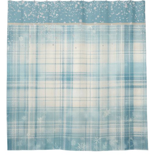 Rideaux De Douche Plaid bleu (Devant)