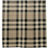 Rideaux De Douche Plaid Classique Beige Et Noir (Devant)