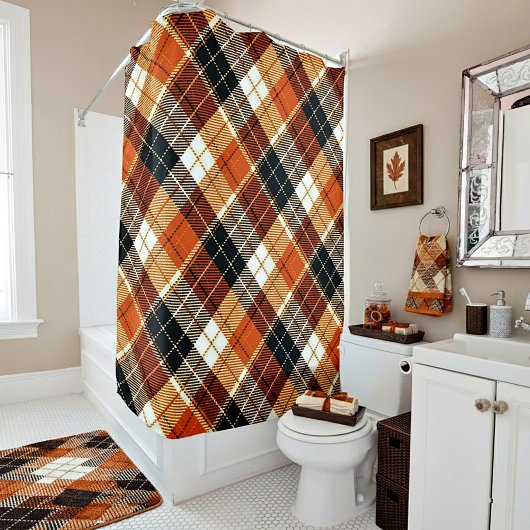 Rideaux De Douche plaid d'automne