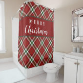 Rideaux De Douche Plaid de tartan de Noël de ferme (En situation)