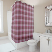 Rideaux De Douche Plaid de tartan rose mou Showertime (En situation)