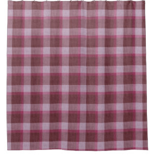 Rideaux De Douche Plaid de tartan rose mou Showertime