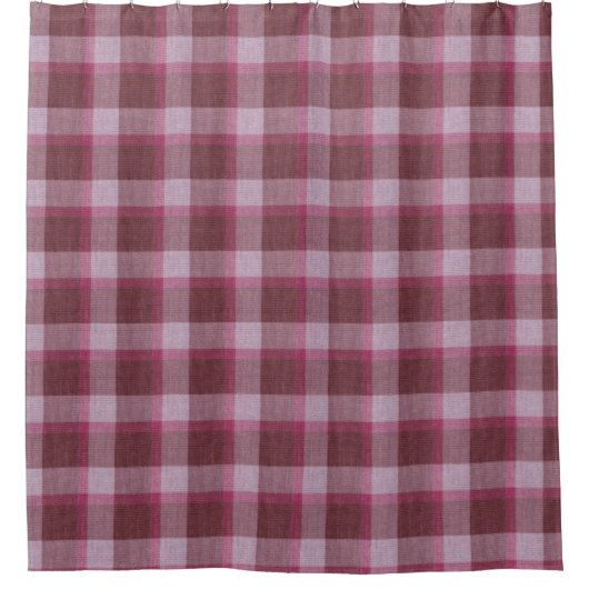 Rideaux De Douche Plaid de tartan rose mou Showertime (Devant)