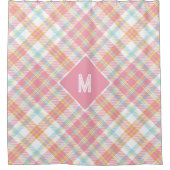 Rideaux De Douche Plaid Monogramme personnalisé / Motif Tartan (Devant)
