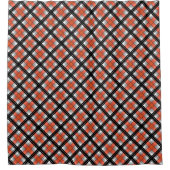 Rideaux De Douche Plaid noir et orange (Devant)