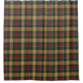 Rideaux De Douche Plaid Pattern Shower Curtain - Green, Red, (Devant)