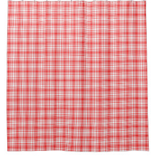Rideaux De Douche Plaid rouge