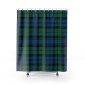Rideaux De Douche Plaid Tartan Green Blue Motif Rustic Campbell